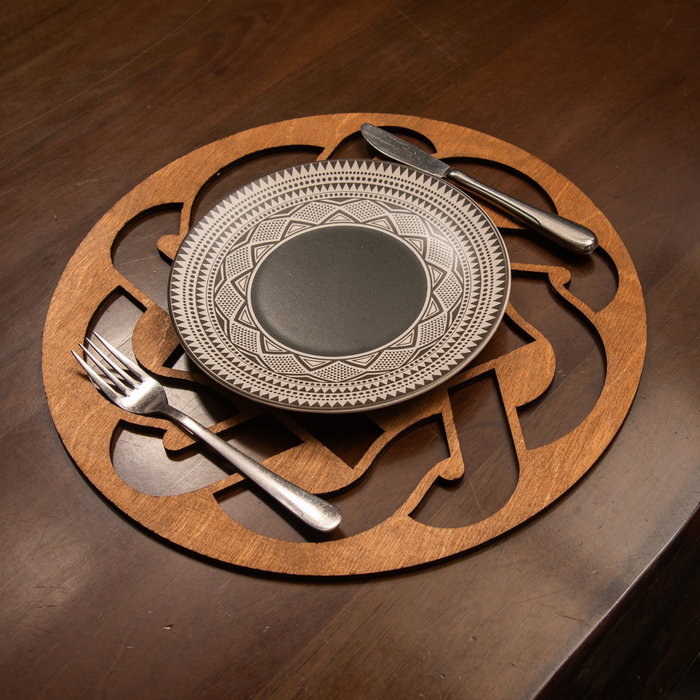 Hermia Juego de Salvamanteles de Madera Don - Walnut (6 piezas)